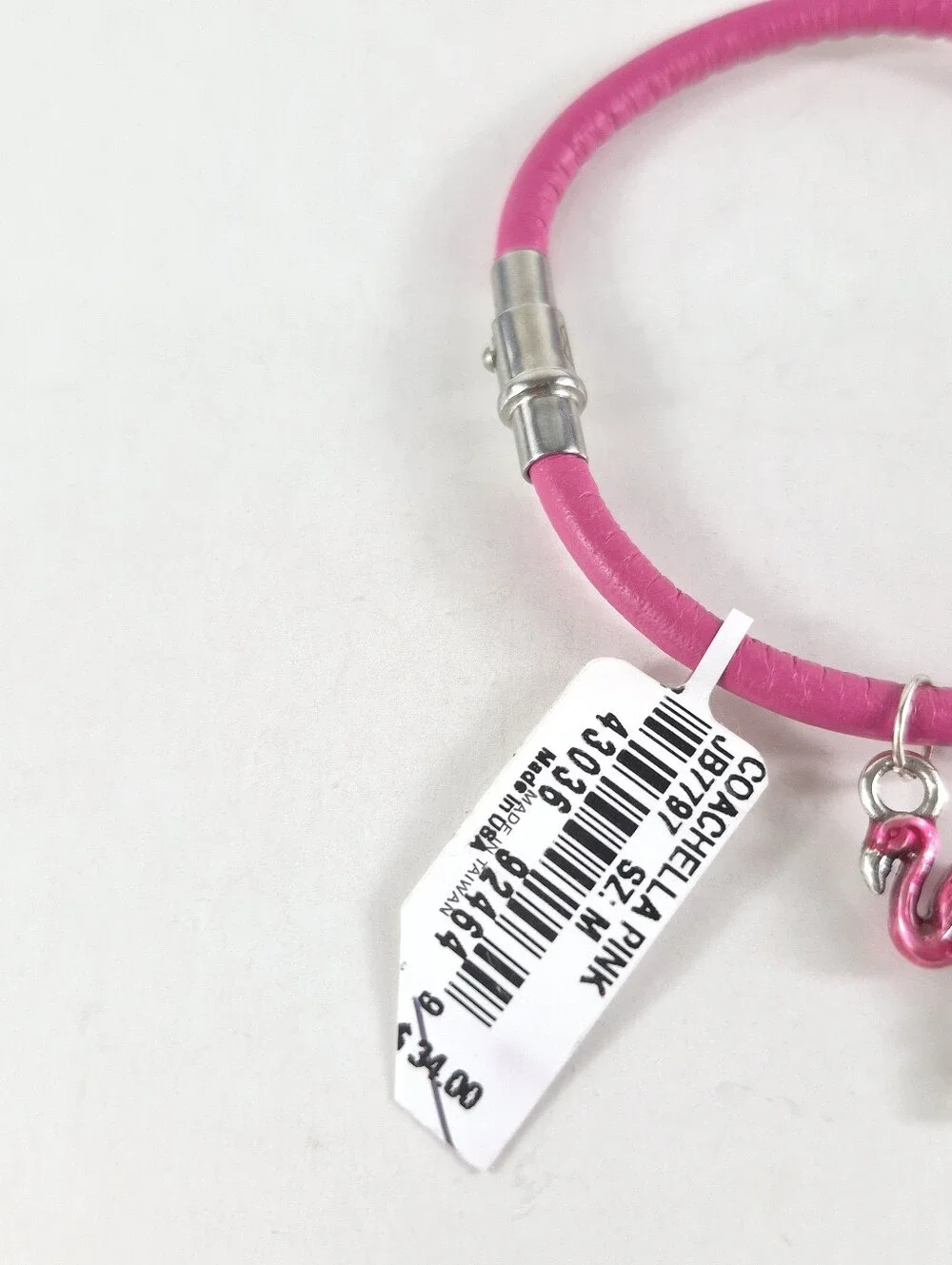 Brighton Coachella Pink Flamingo Charm Leather Bracelet NWT - Picture 3 of 7